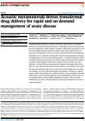 Cover page: Acoustic metamaterials-driven transdermal drug delivery for rapid and on-demand management of acute disease.