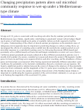 Cover page: Changing precipitation pattern alters soil microbial community response to wet-up under a Mediterranean-type climate