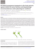 Cover page: SLC30A10 manganese transporter in the brain protects against deficits in motor function and dopaminergic neurotransmission under physiological conditions.