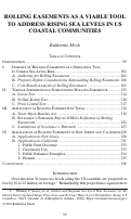 Cover page: Rolling Easements as a Viable Tool to Address Rising Sea Levels in US Coastal Communities