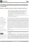 Cover page: Acceleration of Small Intestine Development and Remodeling of the Microbiome Following Hyaluronan 35 kDa Treatment in Neonatal Mice