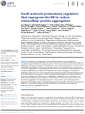 Cover page: Small molecule proteostasis regulators that reprogram the ER to reduce extracellular protein aggregation.