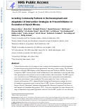 Cover page: Including Community Partners in the Development and Adaptation of Intervention Strategies to Prevent Initiation or Escalation of Opioid Misuse.