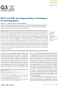 Cover page: MYCs and PIFs Act Independently in Arabidopsis Growth Regulation