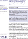 Cover page: Measuring Evidence-Based Viral Respiratory Illness Mitigation Behaviors in Pregnant Populations: Development and Validation of a Short, Single-Factor Scale During the COVID-19 Pandemic.