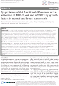 Cover page: G(i)α proteins exhibit functional differences in the activation of ERK1/2, Akt and mTORC1 by growth factors in normal and breast cancer cells.