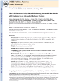 Cover page: Ethnic Differences in Quality of Life in Insured Older Adults with Diabetes Mellitus in an Integrated Delivery System