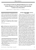 Cover page: Accounting for Ethnicity-Related Differences in Ocular Surface Integrity as a Step Toward Understanding Contact Lens Discomfort