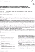 Cover page: A qualitative analysis describing attrition from bariatric surgery to identify strategies for improving retention in patients who desire treatment.