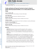 Cover page: Frailty and reduced physical function go hand in hand in adults with rheumatoid arthritis: a US observational cohort study