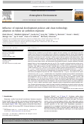 Cover page: Influence of Regional Development Policies and Clean Technology Adoption on Future Air Pollution Exposure