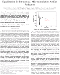 Cover page: Equalization for Intracortical Microstimulation Artifact Reduction