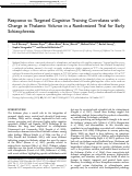 Cover page: Response to Targeted Cognitive Training Correlates with Change in Thalamic Volume in a Randomized Trial for Early Schizophrenia