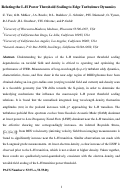 Cover page: Relating the L–H power threshold scaling to edge turbulence dynamics