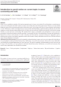 Cover page: Introduction to special section on: current topics in cancer survivorship and work