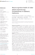 Cover page: Neurocognitive health of older adults experiencing homelessness in Oakland, California