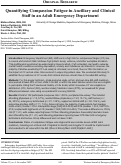 Cover page: Compassion Fatigue: A Quantitative Analysis of the Effects on Ancillary and Clinical Staff in an Adult Emergency Department