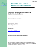 Cover page: Operation of Distributed Generation Under Stochastic Prices