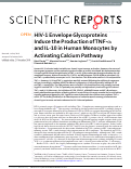 Cover page: HIV-1 Envelope Glycoproteins Induce the Production of TNF-α and IL-10 in Human Monocytes by Activating Calcium Pathway.