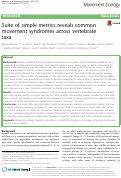 Cover page: Suite of simple metrics reveals common movement syndromes across vertebrate taxa.