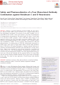 Cover page: Safety and Pharmacokinetics of a Four Monoclonal Antibody Combination against Botulinum C and D Neurotoxins