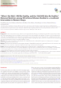 Cover page: "When I Eat Well, I Will Be Healthy, and the Child Will Also Be Healthy": Maternal Nutrition among HIV-Infected Women Enrolled in a Livelihood Intervention in Western Kenya.