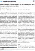 Cover page: Measurement of gluconeogenesis by 2H2O labeling and mass isotopomer distribution analysis.