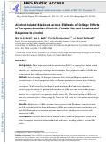 Cover page: Alcohol-related blackouts across 55 weeks of college: Effects of European-American ethnicity, female sex, and low level of response to alcohol.