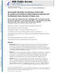 Cover page: Novel Health Information Technology to Aid Provider Recognition and Treatment of Major Depressive Disorder and Posttraumatic Stress Disorder in Primary Care.