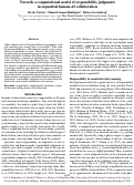 Cover page: Towards a computational model of responsibility judgments in sequential human-AI collaboration