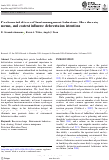 Cover page: Psychosocial drivers of land management behaviour: How threats, norms, and context influence deforestation intentions