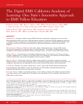 Cover page: The Digital EMS California Academy of Learning: One State's Innovative Approach to EMS Fellow Education.