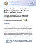 Cover page: Proposed Regulations Could Limit Access to Affordable Health Coverage for Workers’ Children and Family Members