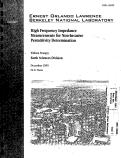 Cover page: High Frequency Impedance Measurements for Non-invasive Permittivity Determination