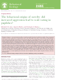 Cover page: The behavioral origins of novelty: did increased aggression lead to scale-eating in pupfishes?