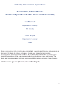 Cover page of Precarious Times, Professional Tensions: The Ethics of Migration Research and the Drive for Scientific Accountability