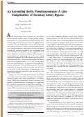 Cover page: Ascending Aortic Pseudoaneurysm: A Late Complication of Coronary Artery Bypass