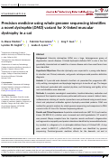 Cover page: Precision medicine using whole genome sequencing identifies a novel dystrophin (DMD) variant for X-linked muscular dystrophy in a cat.