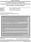 Cover page: Sexualized and Dangerous Relationships:  Listening to the Voices of Low-Income African American Girls Placed at Risk for Sexual Exploitation