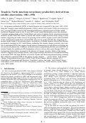 Cover page: Trends in North American net primary productivity derived from satellite observations, 1982-1998