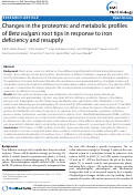 Cover page: Changes in the proteomic and metabolic profiles of Beta vulgaris root tips in response to iron deficiency and resupply