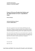 Cover page: Causes of Freeway Productivity Decline and the Opportunities for Gain: A Quantitative Study