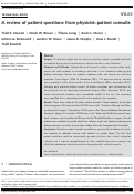 Cover page: A review of patient questions from physicist—patient consults