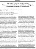 Cover page: The Emory Center for Injury Control:  Vision and Priorities for Reducing Violence and Injuries through Interdisciplinary Collaborations