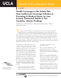 Cover page: Health coverage in the safety net: how California's coverage initiative is providing a medical home to low-income uninsured adults in ten counties, interim findings.