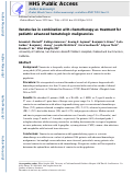 Cover page: Venetoclax in combination with chemotherapy as treatment for pediatric advanced hematologic malignancies.