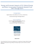 Cover page: Energy and Economic Impacts of U.S. Federal Energy and Water Conservation Standards Adopted From 1987 Through 2014