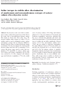 Cover page: Sulfur isotopes in otoliths allow discrimination of anadromous and non-anadromous ecotypes of sockeye salmon (Oncorhynchus nerka)