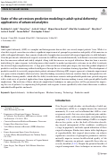 Cover page: State-of-the-art reviews predictive modeling in adult spinal deformity: applications of advanced analytics.