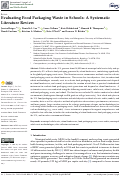 Cover page: Evaluating Food Packaging Waste in Schools: A Systematic Literature Review